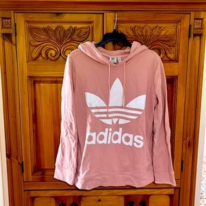 Pink Adidas size medium sweatshirt with hoodie